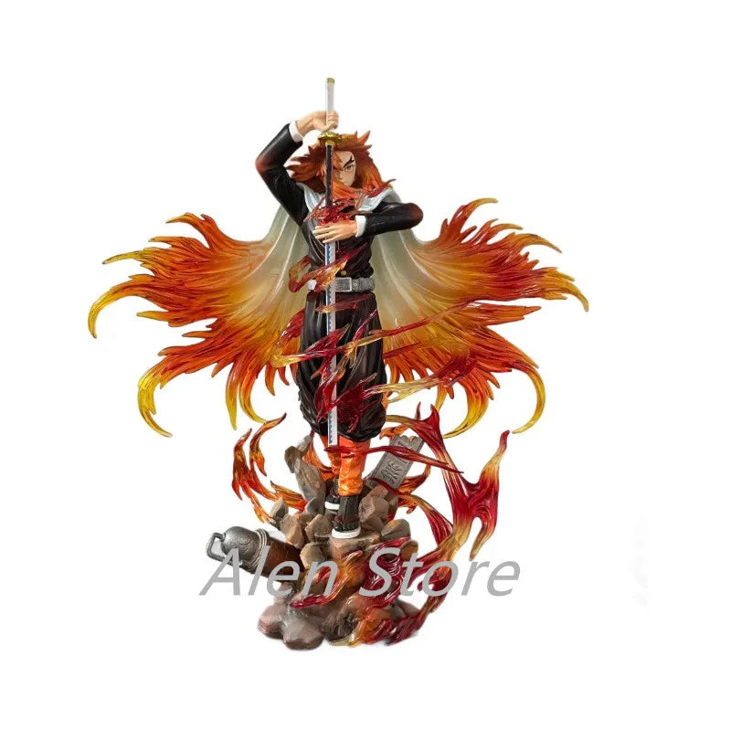 Demon Slayer Rengoku Kyoujurou Figure - 30cm Gk Anime Statue Model Doll for Collection Room Decoration Desk Toy Gift Demon Slayer Rengoku Kyoujurou Figure - 30cm Gk Anime Statue Model Doll for Collection Room Decoration Desk Toy Gift
